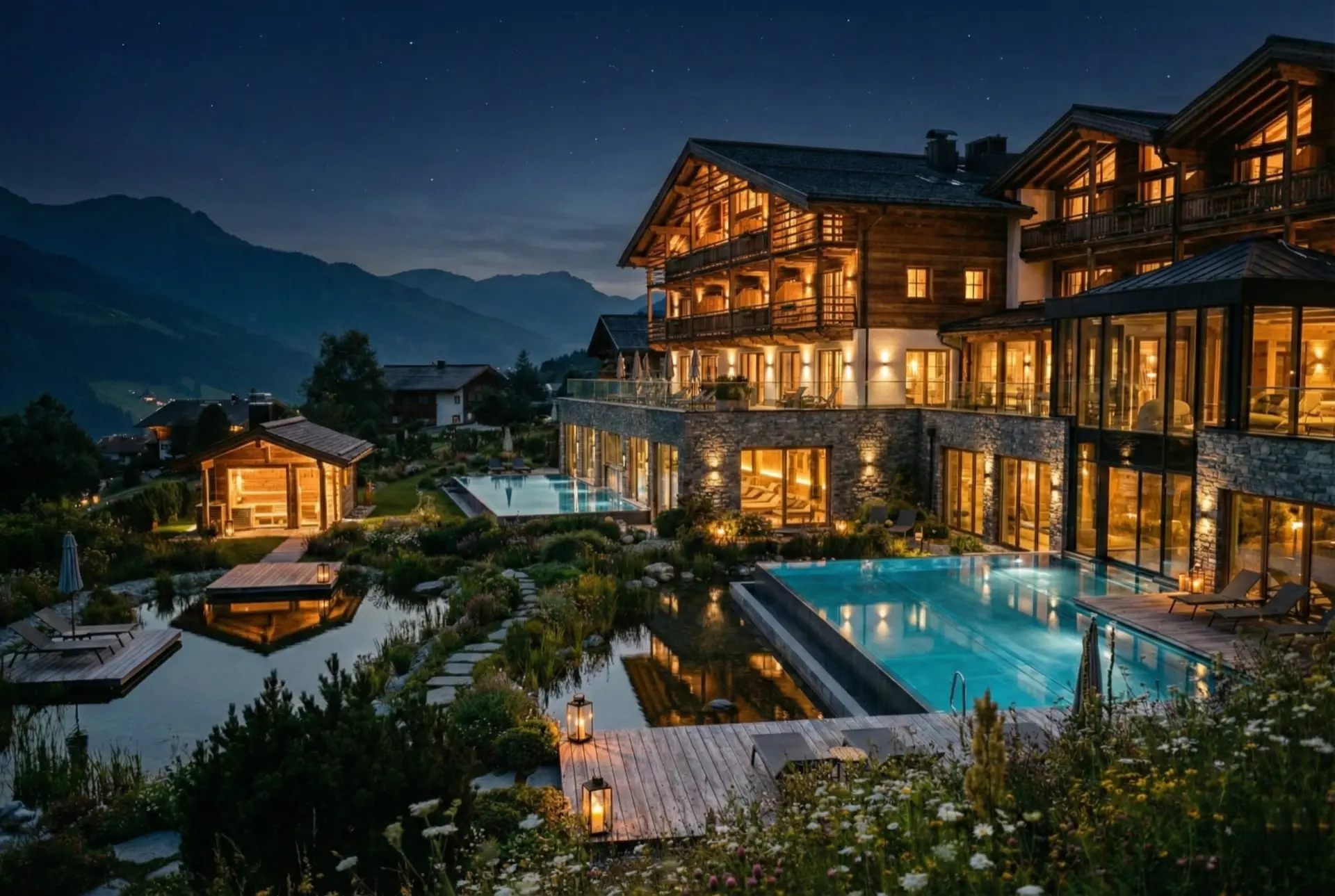 Hotel Visualisierung Nacht